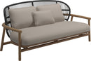 Gloster Fern Low Back 2-Seater Sofa - Canapé 2 places Bas dossier Meteor / Raven Grade D (ST) Dot Oyster 0117 