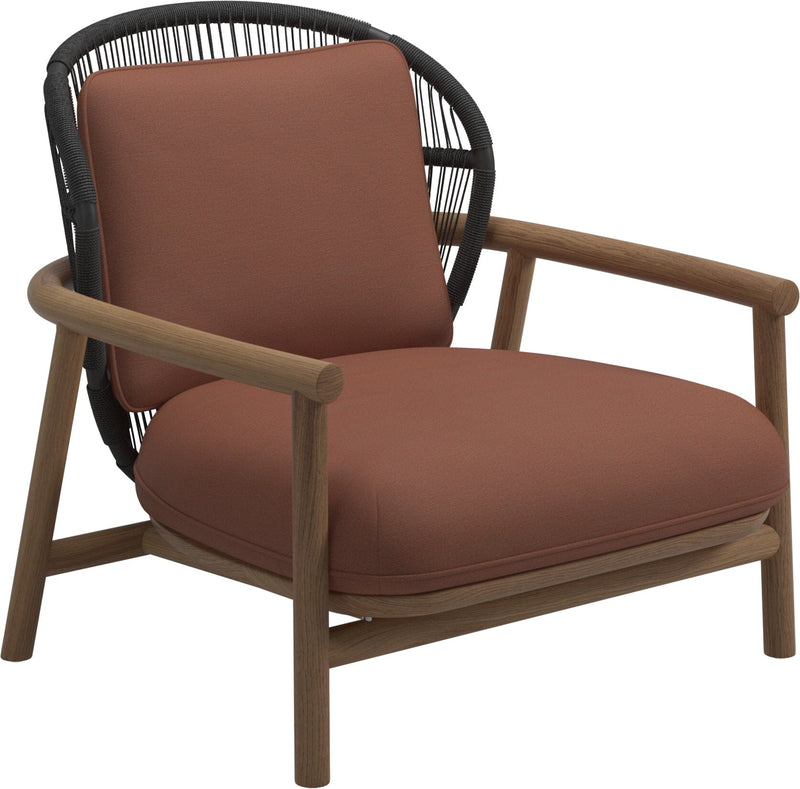 Gloster Fern Low Back Fauteuil club - Lounge Chair Bas dossier Meteor / Raven Grade B (WR) Blend Clay 0143 