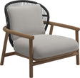 Gloster Fern Low Back Fauteuil club - Lounge Chair Bas dossier Meteor / Raven Grade B (WR) Blend Linen 0146 