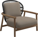 Gloster Fern Low Back Fauteuil club - Lounge Chair Bas dossier Meteor / Raven Grade B (WR) Blend Sand 0147 