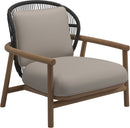 Gloster Fern Low Back Fauteuil club - Lounge Chair Bas dossier Meteor / Raven Grade D (ST) Dot Oyster 0117 