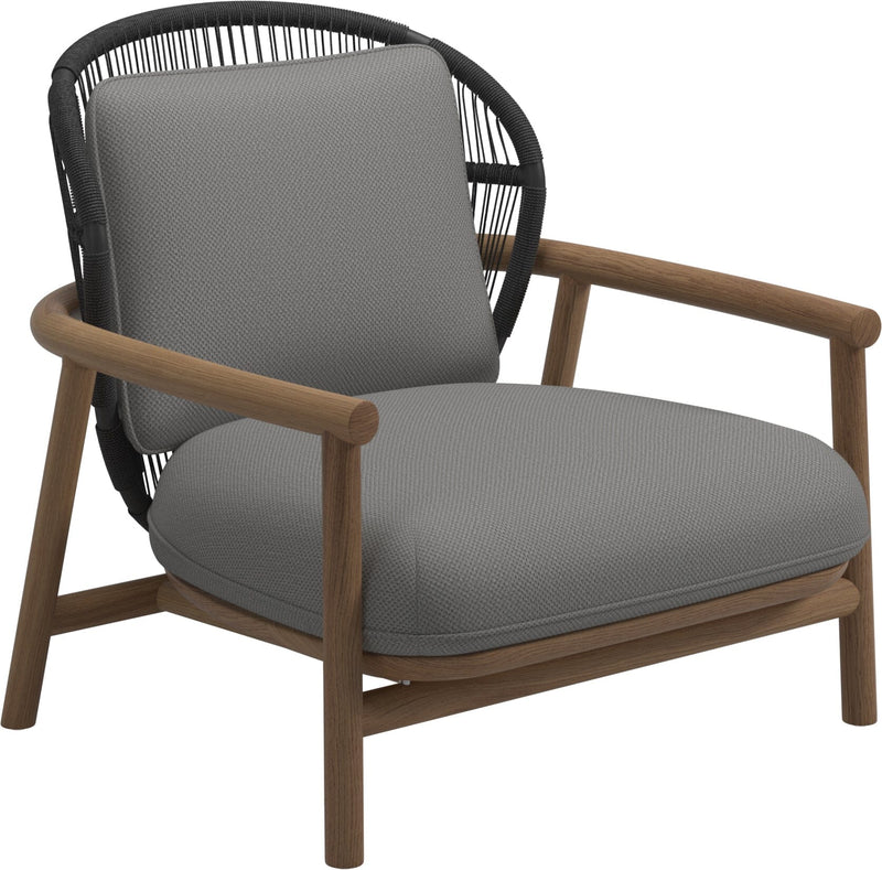 Gloster Fern Low Back Fauteuil club - Lounge Chair Bas dossier Meteor / Raven Grade D (ST) Dot Putty 0156 