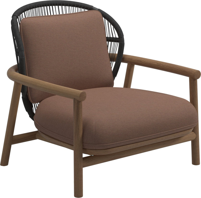 Gloster Fern Low Back Fauteuil club - Lounge Chair Bas dossier Meteor / Raven Grade D (ST) Tuck Cider 0121 