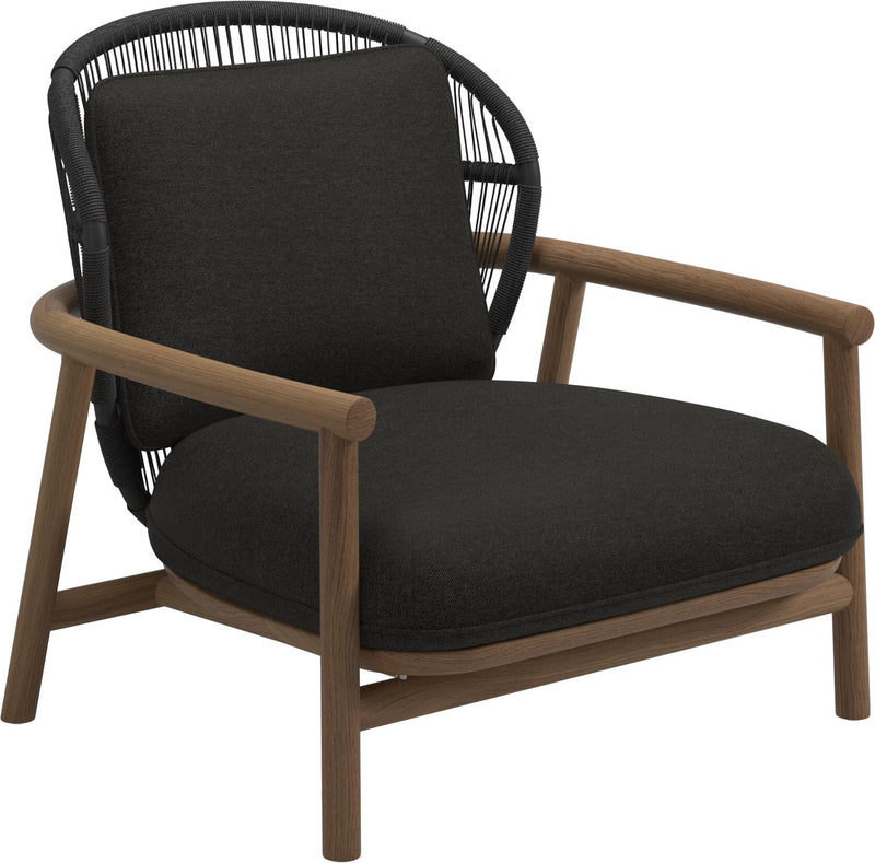Gloster Fern Low Back Fauteuil club - Lounge Chair Bas dossier Meteor / Raven Grade D (ST) Tuck Sable 0123 