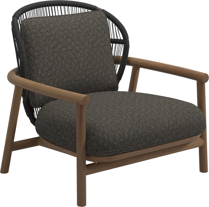Gloster Fern Low Back Fauteuil club - Lounge Chair Bas dossier Meteor / Raven Grade D (ST) Wave Quarry 0126 