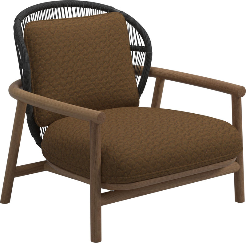 Gloster Fern Low Back Fauteuil club - Lounge Chair Bas dossier Meteor / Raven Grade D (ST) Wave Russet 0127 