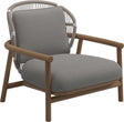 Gloster Fern Low Back Fauteuil club - Lounge Chair Bas dossier White / Dune Grade B (OP) Fife Canvas Grey 0032 