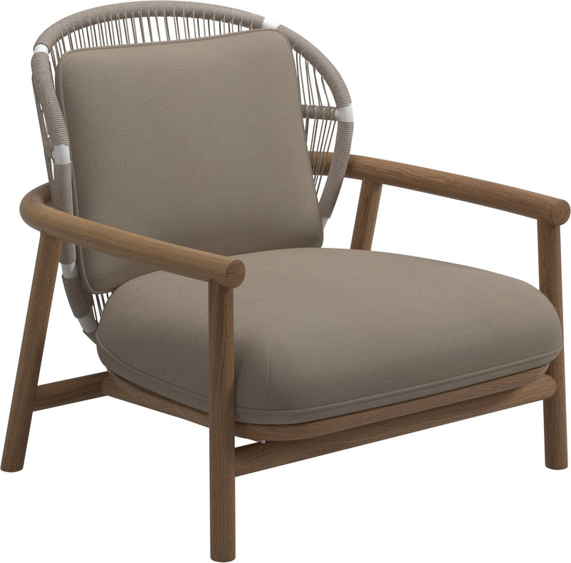Gloster Fern Low Back Fauteuil club - Lounge Chair Bas dossier White / Dune Grade B (WR) Blend Sand 0147 