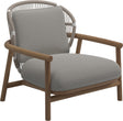Gloster Fern Low Back Fauteuil club - Lounge Chair Bas dossier White / Dune Grade D (ST) Tuck Malt 0122 