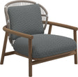 Gloster Fern Low Back Fauteuil club - Lounge Chair Bas dossier White / Dune Grade D (ST) Wave Gravel 0159 