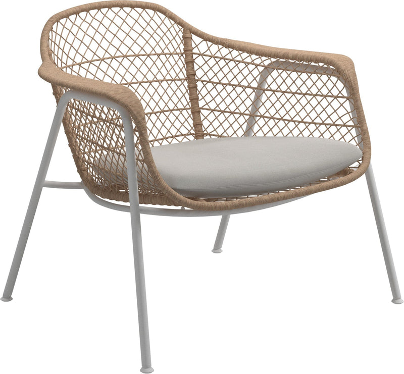 Gloster Fresco Fauteuil club - Lounge Chair White / Wheat Grade B (WR) Blend Linen 0146 