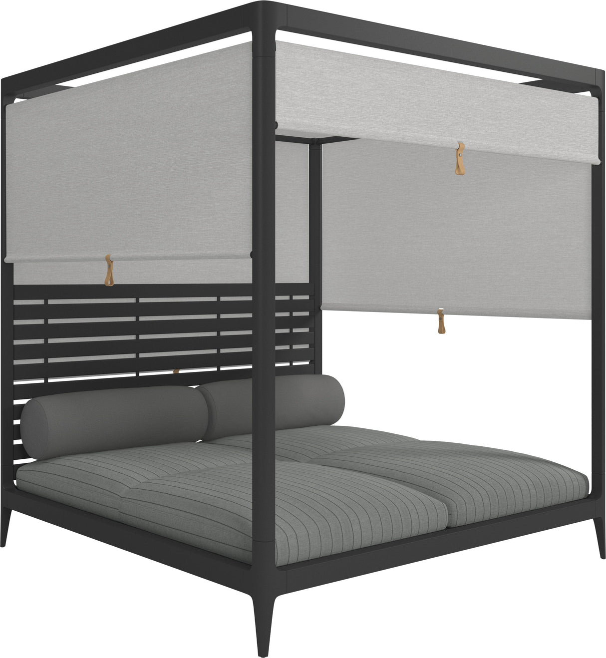 Gloster Grid Cabana avec Aluminium Back & Screens Meteor Grade B (OP) Pinstripe Fog 0161 