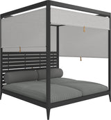 Gloster Grid Cabana avec Aluminium Back & Screens Meteor Grade B (OP) Pinstripe Fog 0161 