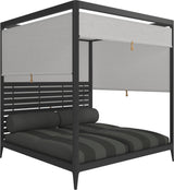 Gloster Grid Cabana avec Aluminium Back & Screens Meteor Grade B (OP) Poolside Coal 0163 