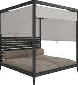 Gloster Grid Cabana avec Aluminium Back & Screens Meteor Grade B (OP) Poolside Linen 0202 