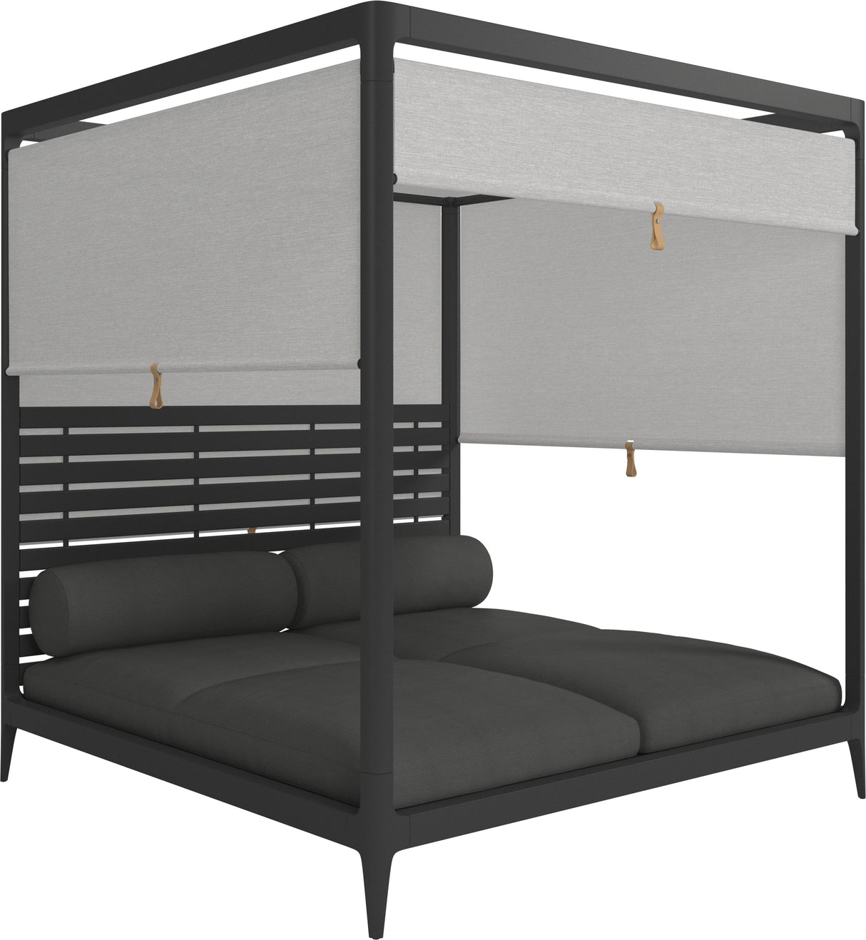 Gloster Grid Cabana avec Aluminium Back & Screens Meteor Grade B (WR) Blend Coal 0144 