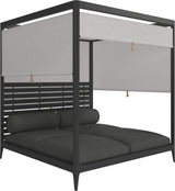 Gloster Grid Cabana avec Aluminium Back & Screens Meteor Grade B (WR) Blend Coal 0144 