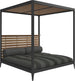 Gloster Grid Cabana avec Teak Back & Roof Meteor Grade B (OP) Poolside Coal 0163 