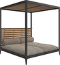 Gloster Grid Cabana avec Teak Back & Roof Meteor Grade B (OP) Poolside Linen 0202 