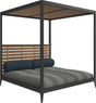 Gloster Grid Cabana avec Teak Back & Roof Meteor Grade B (OP) Poolside Smoke 0164 