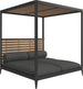 Gloster Grid Cabana avec Teak Back & Roof Meteor Grade B (WR) Blend Coal 0144 
