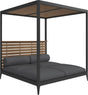Gloster Grid Cabana avec Teak Back & Roof Meteor Grade B (WR) Cameron Anthracite 0001 