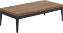 Gloster Grid Cabana Coffee Table - Table basse 103x50cm H:29cm - Teak Top Meteor / Teak 