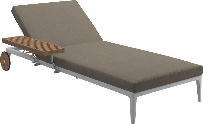 Gloster Grid Chaise longue White Grade B (WR) Blend Latte 0203 