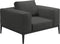Gloster Grid Fauteuil club - Lounge Chair Meteor Grade B (WR) Blend Coal 0144 