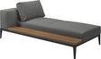 Gloster Grid Left / Right Chaise Unit - Teak Platform Meteor Grade B (WR) Blend Fog 0145 