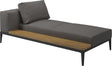 Gloster Grid Left / Right Chaise Unit - Teak Platform Meteor Grade B (WR) Cameron Granite 0050 