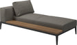 Gloster Grid Left / Right Chaise Unit - Teak Platform Meteor Grade C (OP) Loom 3 castelrock 0205 