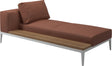 Gloster Grid Left / Right Chaise Unit - Teak Platform White Grade B (WR) Blend Clay 0143 