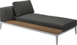 Gloster Grid Left / Right Chaise Unit - Teak Platform White Grade B (WR) Blend Coal 0144 