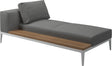 Gloster Grid Left / Right Chaise Unit - Teak Platform White Grade B (WR) Blend Fog 0145 
