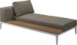 Gloster Grid Left / Right Chaise Unit - Teak Platform White Grade B (WR) Blend Latte 0203 