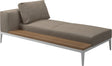 Gloster Grid Left / Right Chaise Unit - Teak Platform White Grade B (WR) Blend Sand 0147 