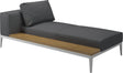 Gloster Grid Left / Right Chaise Unit - Teak Platform White Grade B (WR) Cameron Anthracite 0001 