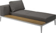 Gloster Grid Left / Right Chaise Unit - Teak Platform White Grade B (WR) Cameron Granite 0050 