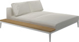 Gloster Grid Left / Right Chill Chaise Unit - Teak Platform 
