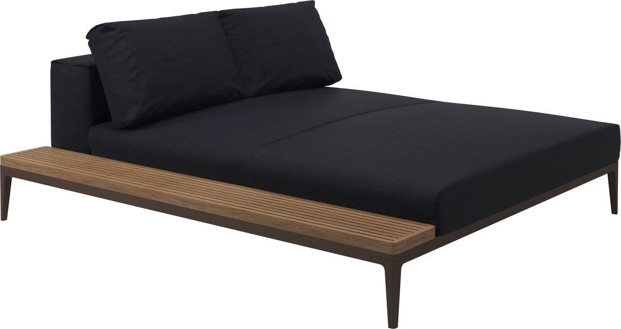 Gloster Grid Left / Right Chill Chaise Unit - Teak Platform 
