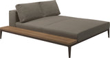 Gloster Grid Left / Right Chill Chaise Unit - Teak Platform Java Grade B (WR) Blend Latte 0203 