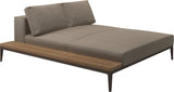 Gloster Grid Left / Right Chill Chaise Unit - Teak Platform Java Grade B (WR) Blend Sand 0147 