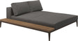 Gloster Grid Left / Right Chill Chaise Unit - Teak Platform Java Grade B (WR) Cameron Granite 0050 