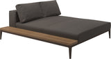 Gloster Grid Left / Right Chill Chaise Unit - Teak Platform Java Grade C (OP) Robben Charcoal 0083 