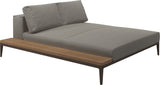 Gloster Grid Left / Right Chill Chaise Unit - Teak Platform Java Grade C (OP) Robben Grey 0085 