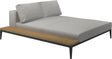 Gloster Grid Left / Right Chill Chaise Unit - Teak Platform Meteor Grade B (WR) Sailing Seagull 0090 