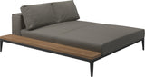Gloster Grid Left / Right Chill Chaise Unit - Teak Platform Meteor Grade C (OP) Loom 3 castelrock 0205 