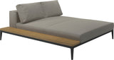 Gloster Grid Left / Right Chill Chaise Unit - Teak Platform Meteor Grade C (OP) Robben Grey 0085 