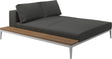Gloster Grid Left / Right Chill Chaise Unit - Teak Platform White Grade B (WR) Blend Coal 0144 